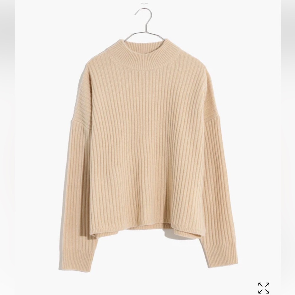 Re)sourced Cashmere Ribbed Mockneck Pullover Sweater